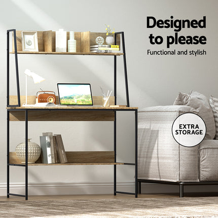 Artiss Computer Desk Bookshelf Storage 100CM Oak.