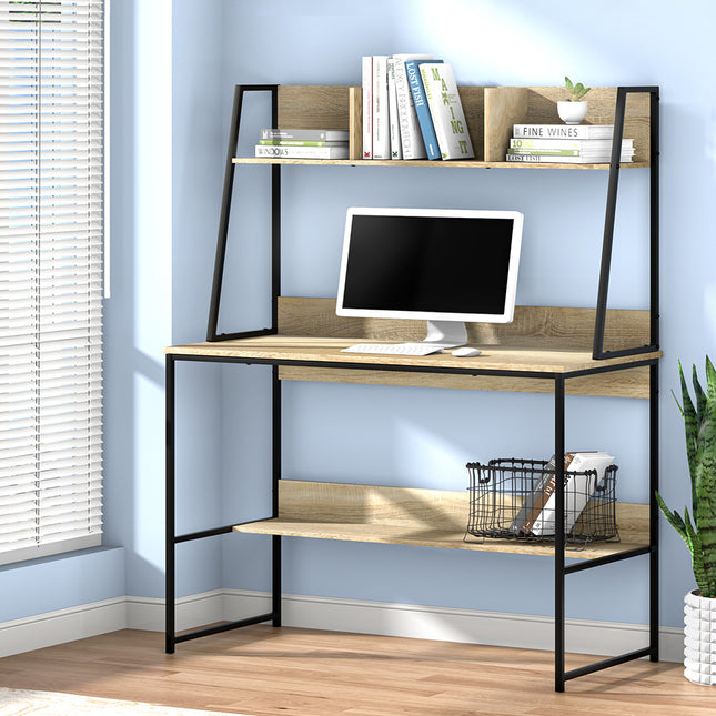 Artiss Computer Desk Bookshelf Storage 100CM Oak.