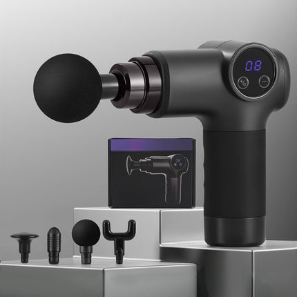 Everfit Massage Gun 8 Speed 4 Heads Vibration Muscle Massager Chargeable Black.