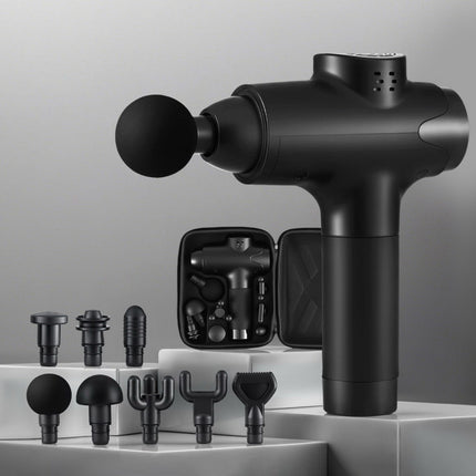 Everfit Massage Gun 30 Speed 8 Heads Vibration Muscle Massager Chargeable Black.