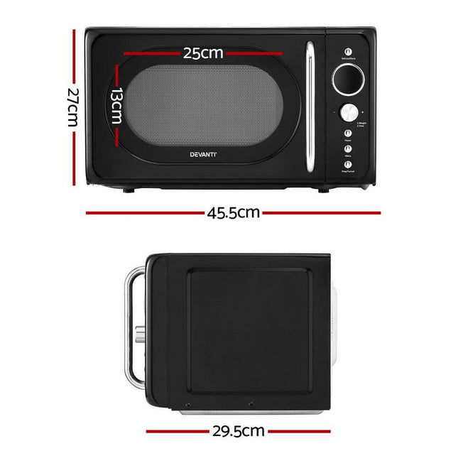 Devanti 20L Microwave Oven 700W Black.