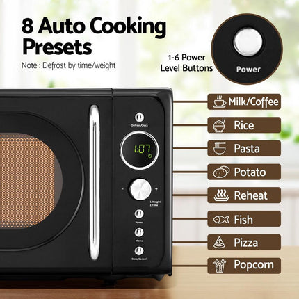 Devanti 20L Microwave Oven 700W Black.