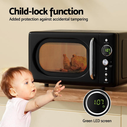 Devanti 20L Microwave Oven 700W Black.
