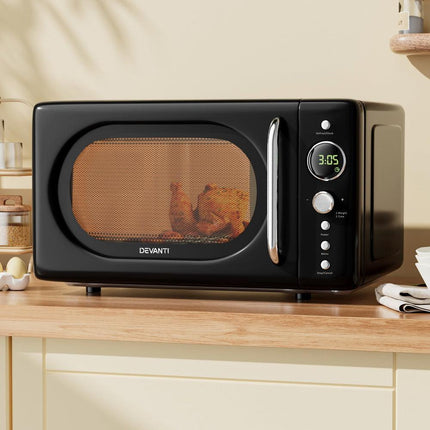 Devanti 20L Microwave Oven 700W Black.