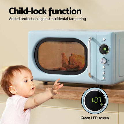 Devanti 20L Microwave Oven 800W Blue.