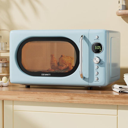 Devanti 20L Microwave Oven 800W Blue.