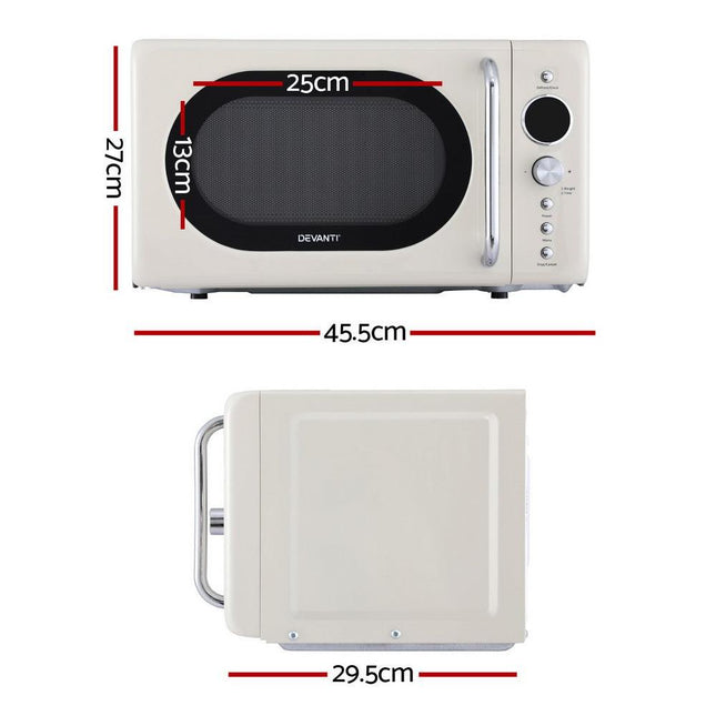 Devanti 20L Microwave Oven 700W Cream.