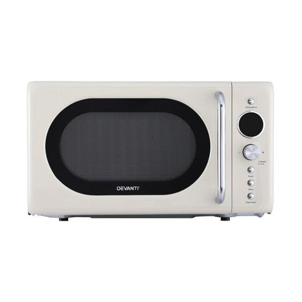 Devanti 20L Microwave Oven 700W Cream.
