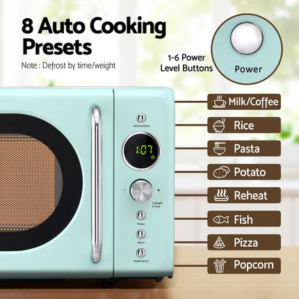 Devanti 20L Microwave Oven 700W Green.