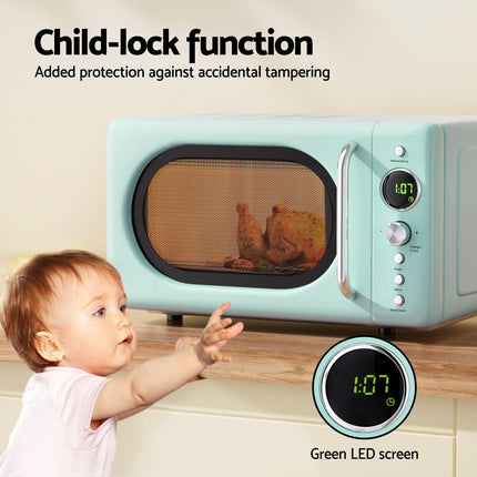 Devanti 20L Microwave Oven 700W Green.