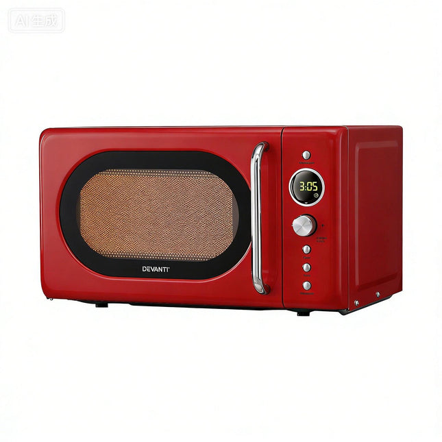 Devanti 20L Microwave Oven 700W Red.