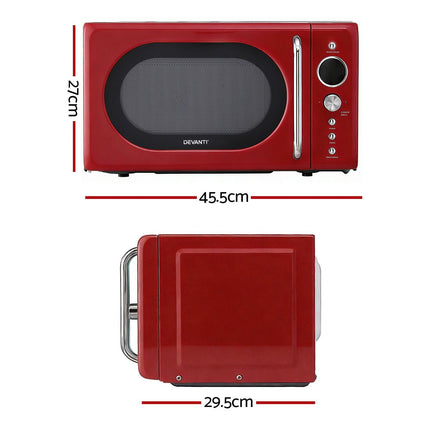 Devanti 20L Microwave Oven 700W Red.