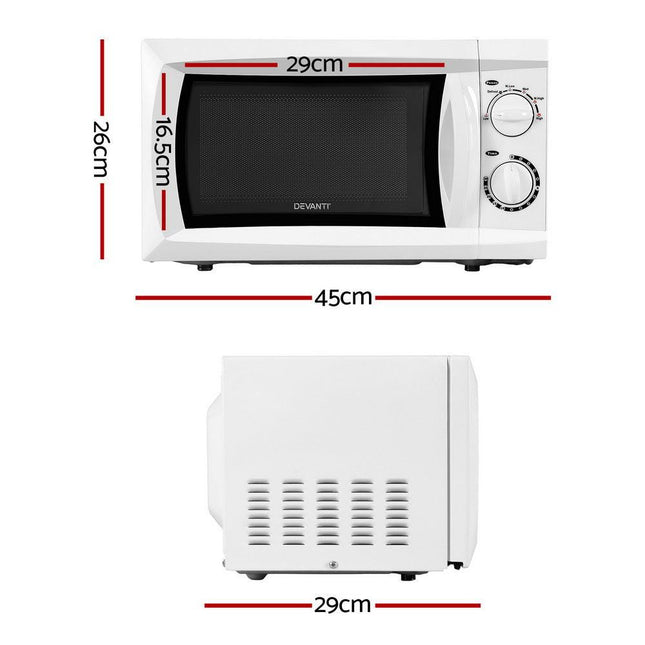 Devanti 20L Microwave Oven 800W White.