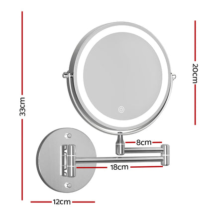 Embellir Extendable Makeup Mirror 10X Magnifying Double-Sided Bathroom Silver.