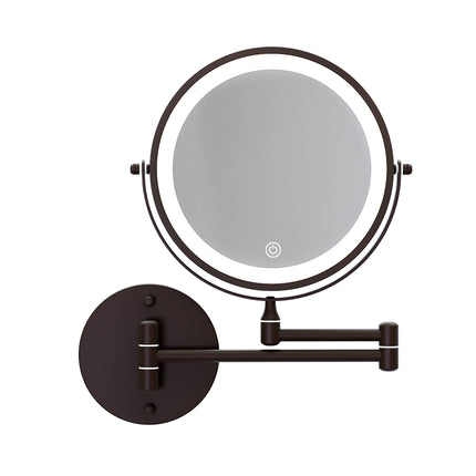 Embellir Extendable Makeup Mirror 10X Magnifying Double-Sided Bathroom Brown.