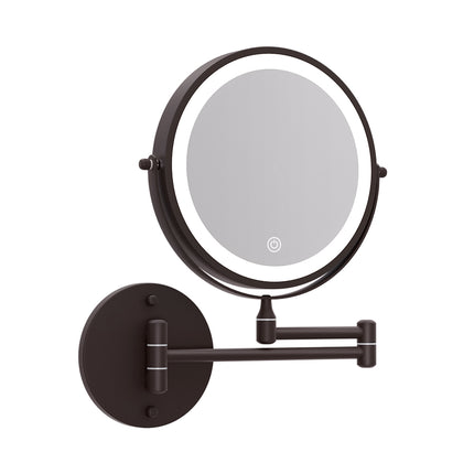 Embellir Extendable Makeup Mirror 10X Magnifying Double-Sided Bathroom Brown.
