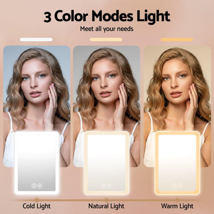 Embellir Portable Travel Makeup Mirror Rechargeable Makeup Mirror with Lights 10x Magnifier White.