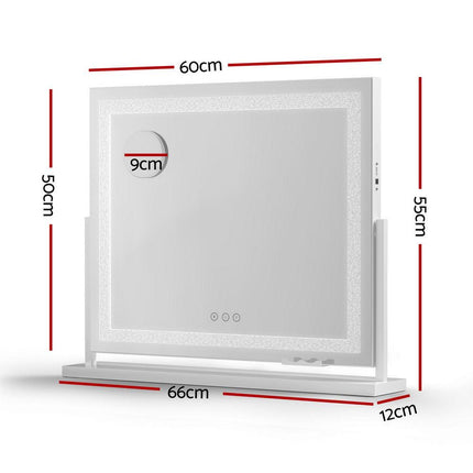 Embellir Makeup Mirror 60x50cm 360～ Rotatable Vanity Mirror with Lights Crystal LED.