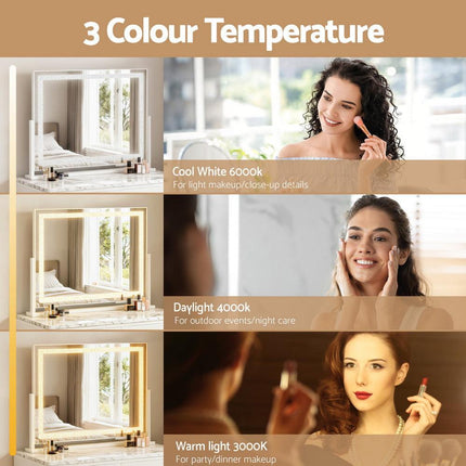 Embellir Makeup Mirror 60x50cm 360～ Rotatable Vanity Mirror with Lights Crystal LED.