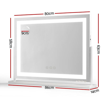 Embellir Makeup Mirror 80x58cm 360～ Rotatable Vanity Mirror with Lights Bright Light Strip Adjustable.