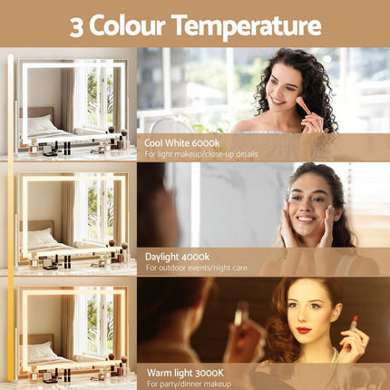 Embellir Makeup Mirror 80x58cm 360～ Rotatable Vanity Mirror with Lights Bright Light Strip Adjustable.