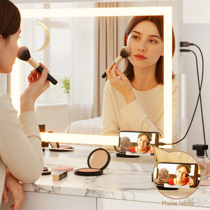 Embellir Makeup Mirror 80x58cm 360～ Rotatable Vanity Mirror with Lights Bright Light Strip Adjustable.