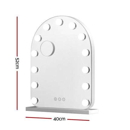 Embellir Makeup Mirror 40x50cm Dressing Vanity LED Bulb Light with 5x Magnification White Arch.