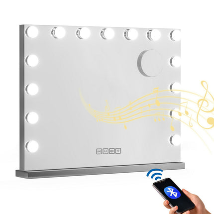 Embellir Bluetooth Makeup Mirror 58x46cm Hollywood Vanity with LED Light Wall.