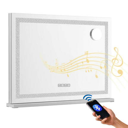Embellir Bluetooth Makeup Mirror 58x46cm Hollywood Vanity with LED Light Crystal.