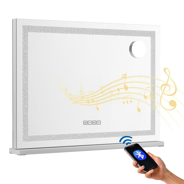 Embellir Bluetooth Makeup Mirror 58x46cm Hollywood Vanity with LED Light Crystal.