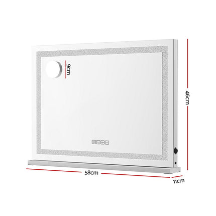 Embellir Bluetooth Makeup Mirror 58x46cm Hollywood Vanity with LED Light Crystal.