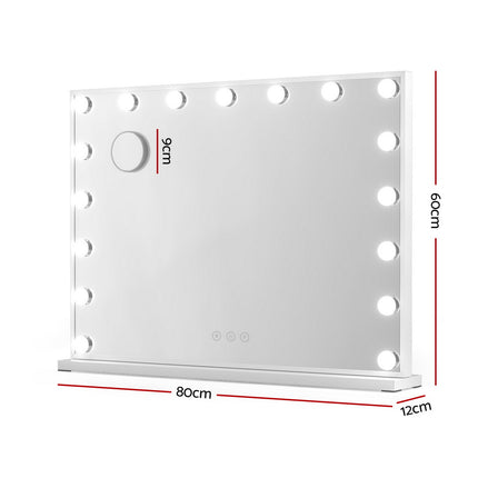 Embellir Makeup Mirror 80x58cm Hollywood Vanity with LED Light Tabletop Wall.