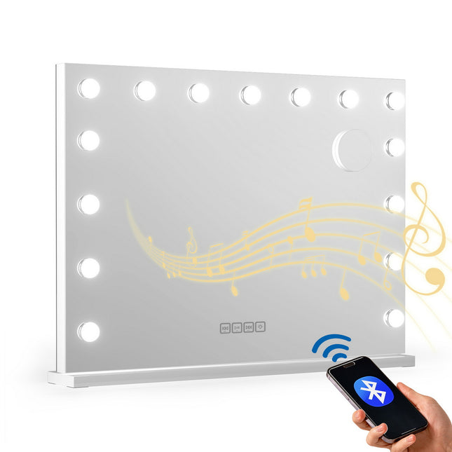 Embellir Bluetooth Makeup Mirror 80x58cm Hollywood Vanity with LED Light Wall.