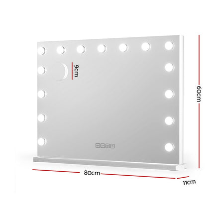 Embellir Bluetooth Makeup Mirror 80x58cm Hollywood Vanity with LED Light Wall.