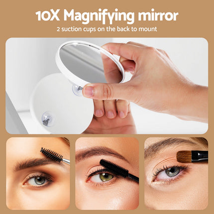 80x65cm Embellir Makeup Mirror Hollywood Vanity with LED Light Silver Legs.