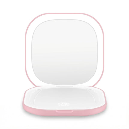Embellir LED Compact Mirror Lighted Travel Makeup Mirror Pocket-Sized 1x 10x Magnification Square Pink.