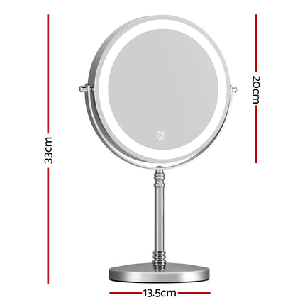 Embellir Makeup Mirror 20x20cm 10X Magnifying with LED Light Rotation Tabletop.