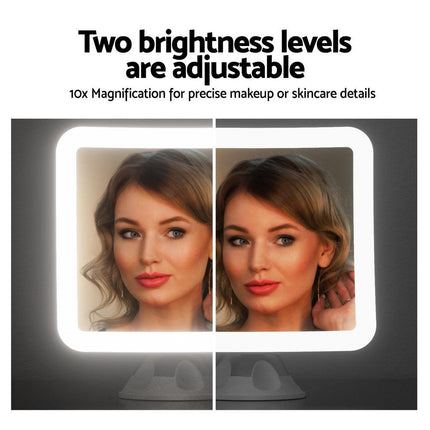 Embellir Makeup Mirror 10X Magnification LED Light Adjustable Rotation Cordless Suction Cup.