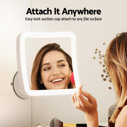 Embellir Makeup Mirror 10X Magnification LED Light Adjustable Rotation Cordless Suction Cup.