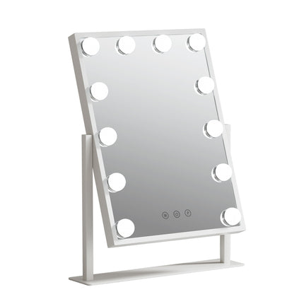 Embellir Makeup Mirror 30x41cm Hollywood Vanity with LED Light Rotation Tabletop.