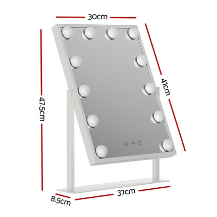Embellir Makeup Mirror 30x41cm Hollywood Vanity with LED Light Rotation Tabletop.
