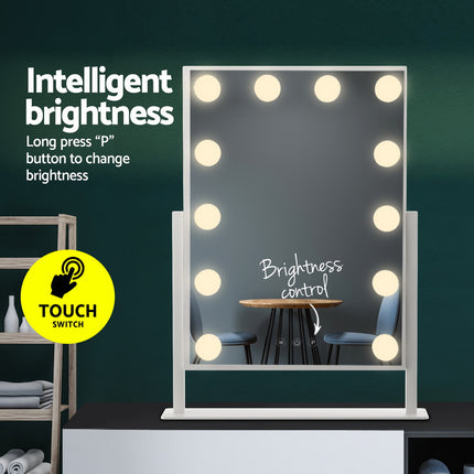 Embellir Makeup Mirror 30x41cm Hollywood Vanity with LED Light Rotation Tabletop.