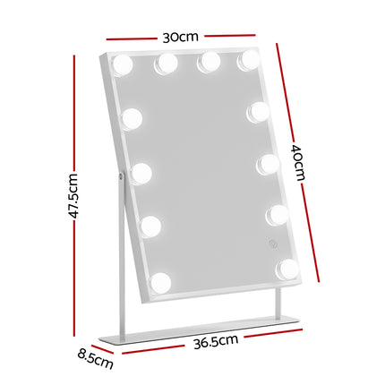 Embellir Bluetooth Makeup Mirror 30x40cm Hollywood Vanity with LED Light White.