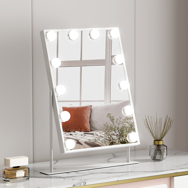 Embellir Bluetooth Makeup Mirror 30x40cm Hollywood Vanity with LED Light White.