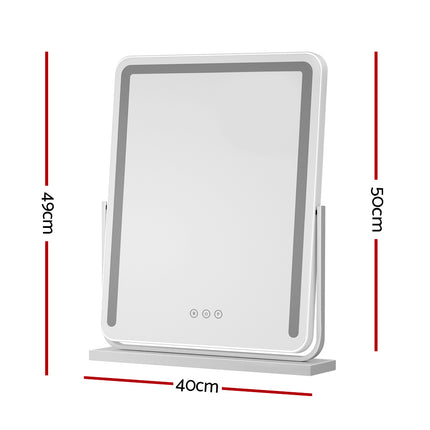 Embellir Makeup Mirror 40x50cm Hollywood Vanity with LED Light Strip Rotation.