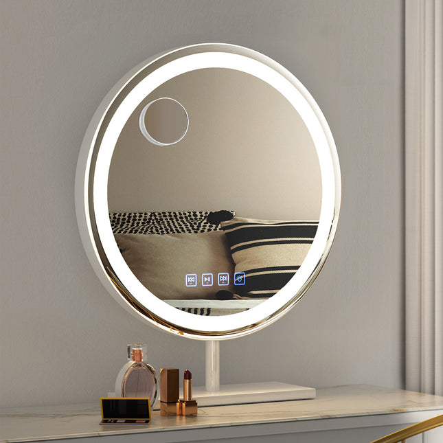 Embellir Makeup Mirror 40x40cm Hollywood Vanity with LED Light Tabletop Round.