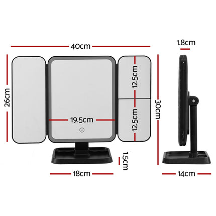 Embellir LED Makeup Mirror Tri-fold Lighted Vanity Mirrors 1X2X3X Magnifications.