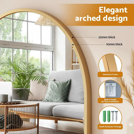 Embellir 86x50cm Arched Wall Mirror Vanity Makeup Home Decor.