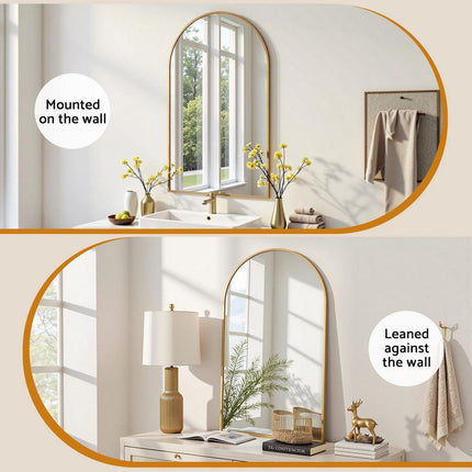 Embellir 86x50cm Arched Wall Mirror Vanity Makeup Home Decor.
