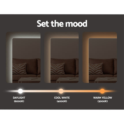 Embellir Bluetooth Makeup Mirror 80x58cm Hollywood Vanity with LED Light Wall.
